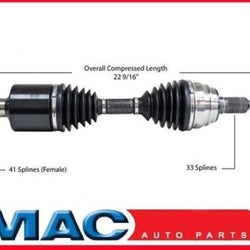 2000-2005 Cadillac Deville con suspensión resistente eje de transmisión CV delantero nuevo