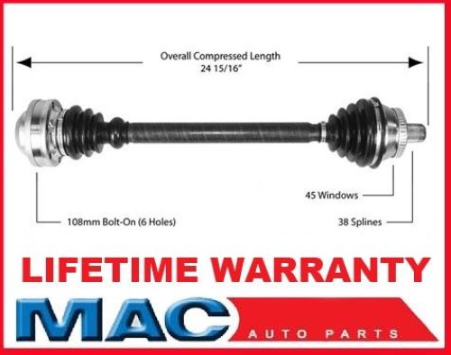 2002-2004 Audi A4 Quattro 3.0L M/T P/S CV Drive Axle Shaft