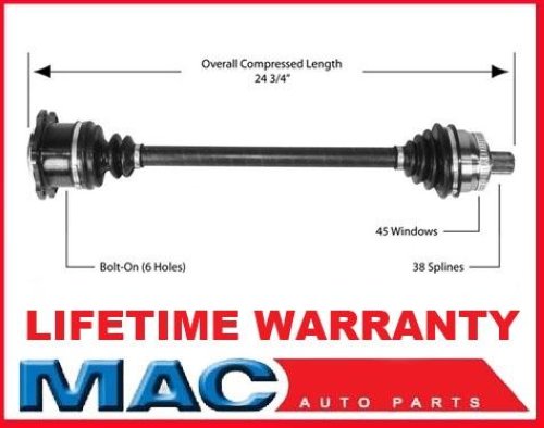 2002-2004 Audi A4 Quattro 1.8L M/T P/S CV Drive Axle Shaft