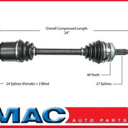 CV Drive Axle Shaft for 05-09 Hyundai Tucson 2.0L P/S with Manual Transmission