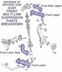 1996-2004 Audi A4 A6 Kit de brazos de control superior delantero nuevo L & R delantero superior hacia adelante