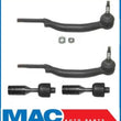 2002-2009 Envoy Bravada Trailblazer Inner and Outer Tie Rod Ends 4Pc Kit