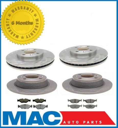 Fits 1990-1998 Saab 9000 Frt & Rr (4) Rotors & (2) Ceramic Brake Pad Sets