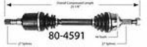 Front Driver Side CV Shaft Axle for Nissan Altima 2.4L M/T 1998-2001