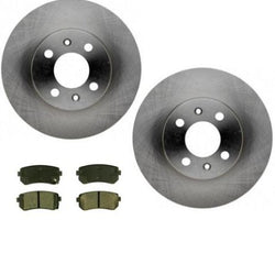 Compatible con freno trasero Kia Rio Rio5 06-10 (2) rotores y pastillas de freno traseras de cerámica.