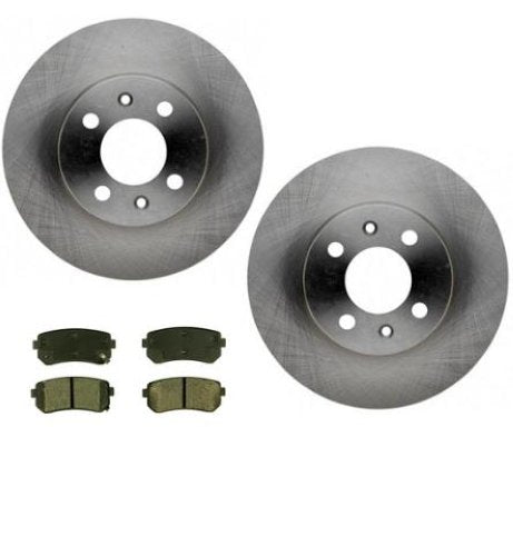 Compatible con freno trasero Kia Rio Rio5 06-10 (2) rotores y pastillas de freno traseras de cerámica.