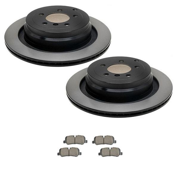 Fits Land Rover 06-09 Range Rover 4.4L 3pc Kit REAR Brake Rotors & Ceramic Pads