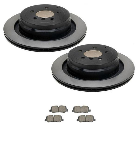 Compatible con Land Rover 06-09 Range Rover 4.4L, kit de 3 piezas, rotores de freno traseros y pastillas de cerámica.