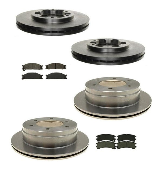 Fits 88-95 Pathfinder Complete Set of Front & Rear Brake Rotors & Brake Pads