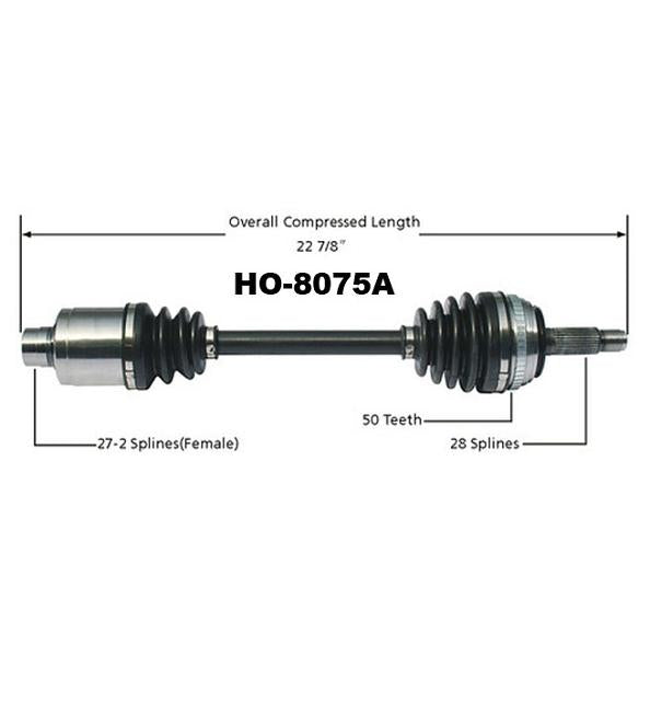 HONDA PRELUDE 1997-2001 Front Driver Side CV Joint Half Shaft