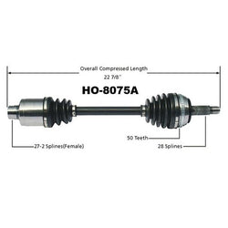 HONDA PRELUDE 1997-2001 Front Driver Side CV Joint Half Shaft