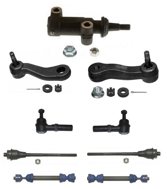 Silverado Hummer Yukon Inn Outer Tie Rods Idler Pitman Arm 4WD 9Pc 2 Pitman Arm