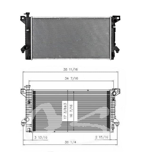 F150 F250 Expedition Estándar 15/16 Espesor Núcleo NUEVO Radiador OSC 13098 