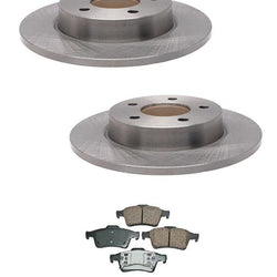 2003-2004 Mazda 3 2.3L Rotores de freno trasero izquierdo y derecho y pastillas de freno de cerámica