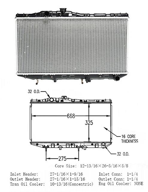1987-1991 TOYOTA CAMRY 2.0L Radiator New OSC 870