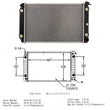 GM Cars OSC 1046 NUEVO RADIADOR 26 3/8 X 17 X 1 Pulgada CON ENFRIADOR DE ACEITE DEL MOTOR 