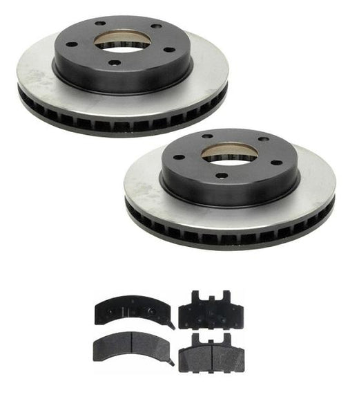 Fit For 94-99 Dodge Ram 1500 4 Wheel Drive (2) Front Brake Rotors & Ceramic Pads