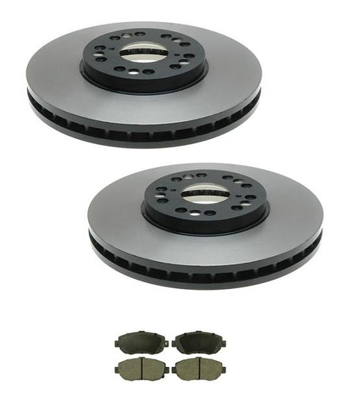 For Lexus 01-05 GS300 GS430 02-09 SC430 (2) Front Brake Rotors & Ceramic Pads