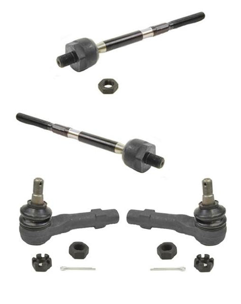 FORD MAZDA EV80789 EV81003 ES3461 (2) Inner Tie Rod Ends (2) Outer Tie Rods