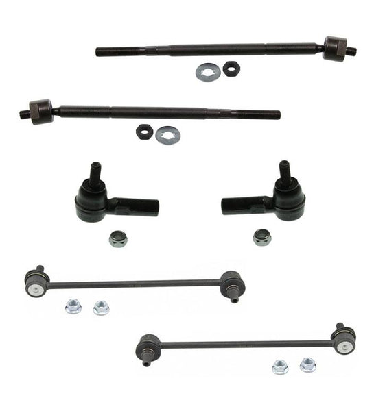 PONTIAC VIBE 03-08 1.8L FWD Front Inner Outer Tie Rods & Sway Bar Links 6pc Kit