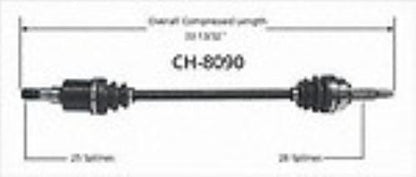 Pacifica Drivers Side REAR AXLE SurTrack CH8090 CV Joint Half Shaft