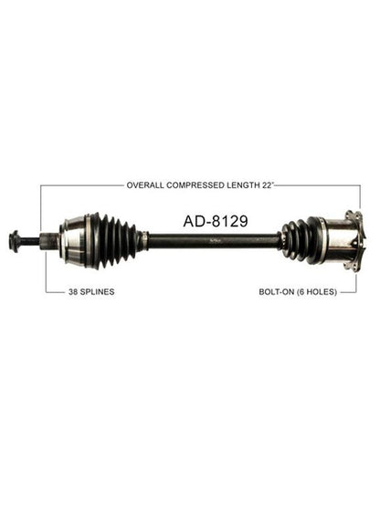AD8129 Conjunto completo del eje CV del lado del conductor Nuevo
