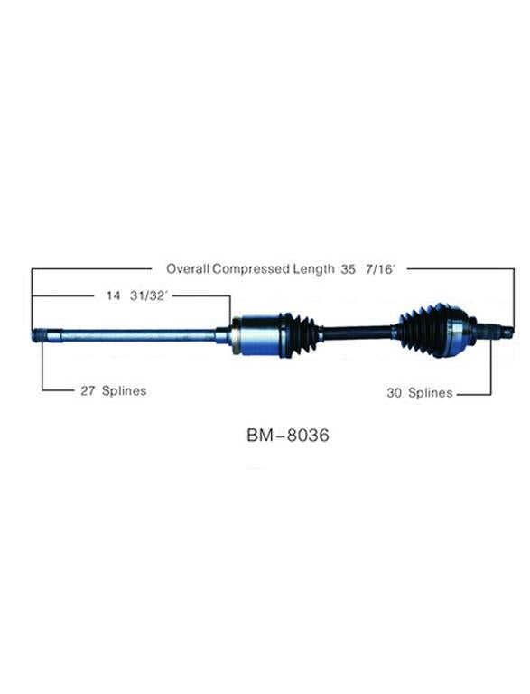 2001-2005 BMW 325xi 330xi E46 P/S NUEVO Eje de transmisión CV BM8036