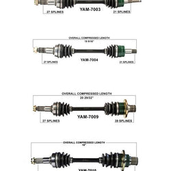 03-08 Yamaha Grizzly 660 All (4) CV Axle Shaft Complete