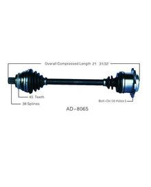 1993-1995 Audi 90 no QM/TP/S CV eje de transmisión REF# 808076 AD8065