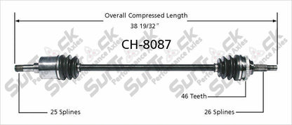 CH-8087 CV Drive Axle Shaft Brand New Premium Quality