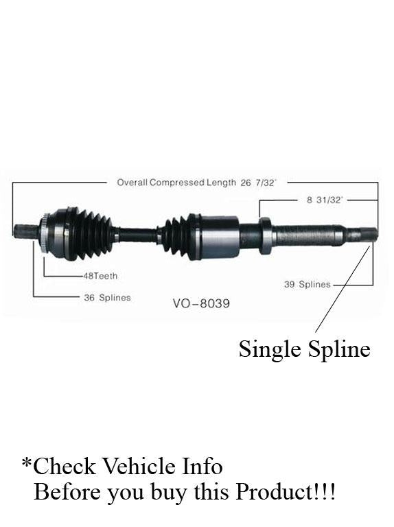 SurTrack VO-8039 P/S FWD Without Visco Clutch Single Inboard Spline