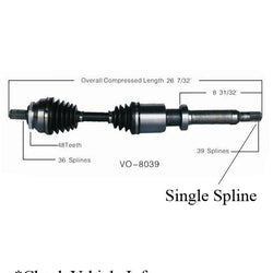 SurTrack VO-8039 P/S FWD sin viscoembrague con ranura interna única 