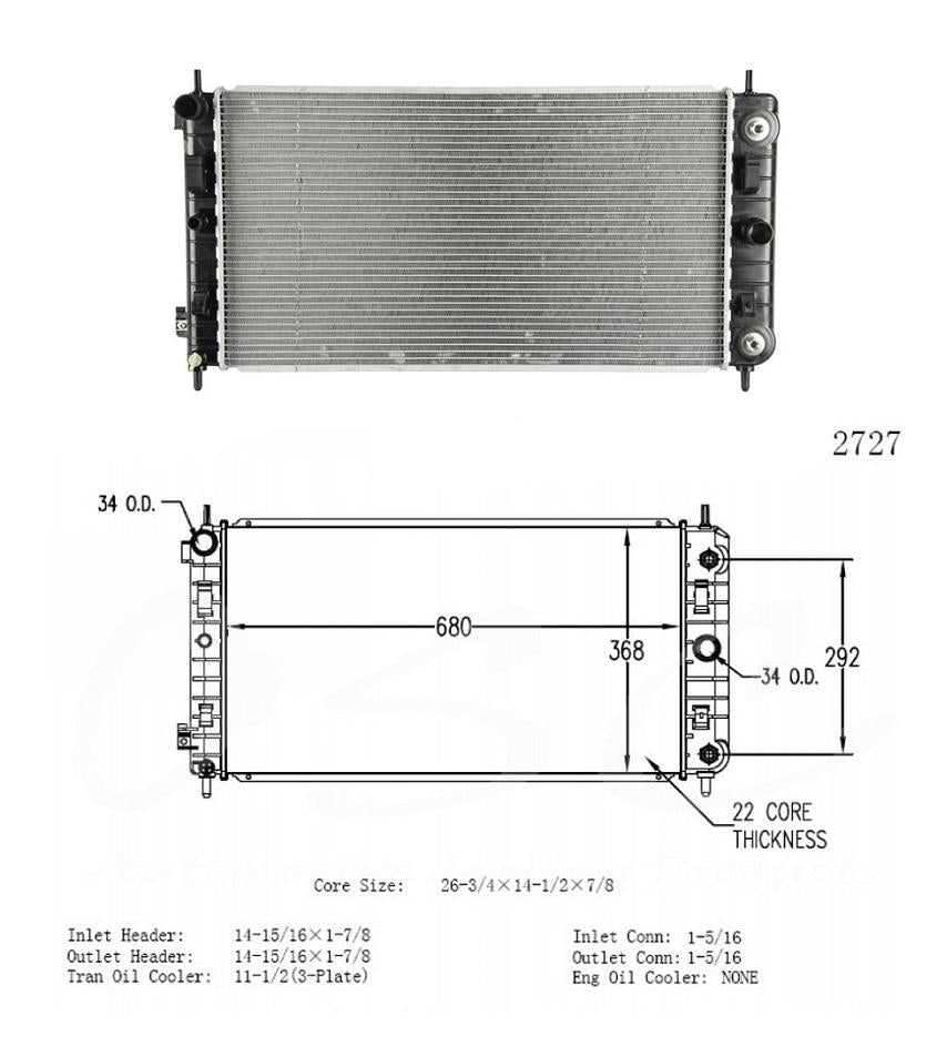 GM Cars OSC 2727 Radiator