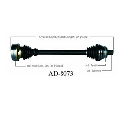 SurTrack AD-8073 CV Axle Shaft