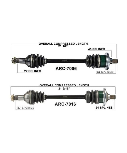 Arctic Cat 400 450 500 4X4 Frt L & R CV Axle Shaft Complete ARC7006 7016