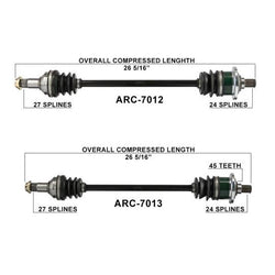 Arctic Cat Prowler Frt L & R CV Axle Shaft Complete ARC7012 ARC7013