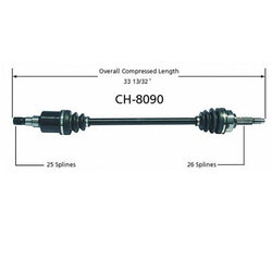Pacifica Eje trasero del lado del conductor SurTrack CH8090 Eje de junta homocinética AWD SOLAMENTE!!!