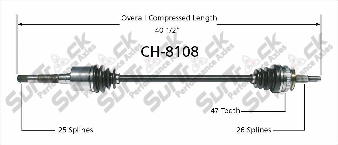 1996-07 Town & Country Caravan Voyager Front Passenger Side CV Drive Axle Shaft