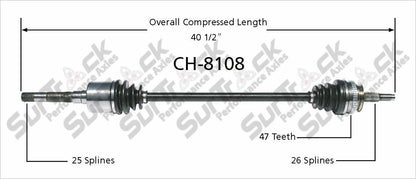 1996-07 Town & Country Caravan Voyager Front Passenger Side CV Drive Axle Shaft