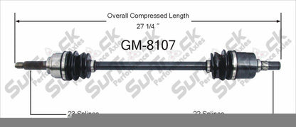 1989-94 Geo Metro Front Driver Side CV Drive Axle Shaft Constant Velocity