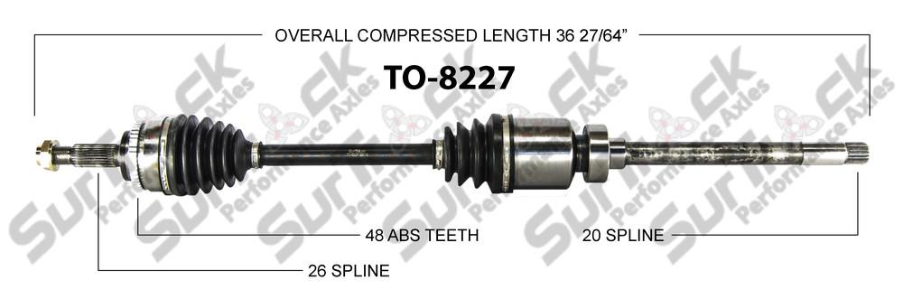 03-06 Fits Toyota Matrix, Vibe AWD Front Passenger Side CV Drive Axle Shaft