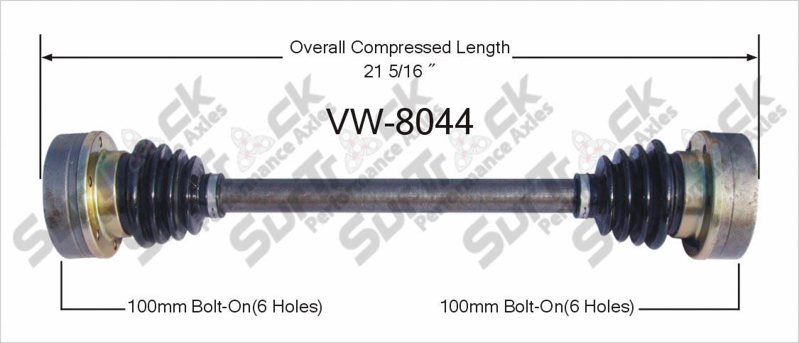 Rear Complete CV Drive Axle Shafts for Manual Transmission 83-91 VW Vanagon