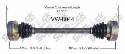 Rear Complete CV Drive Axle Shafts for Manual Transmission 83-91 VW Vanagon
