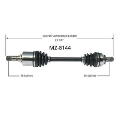 2004 to 01/06/2005 Mazda 3 2.0L & 2.3L M/T D/S CV Drive Axle Shaft MZ8144