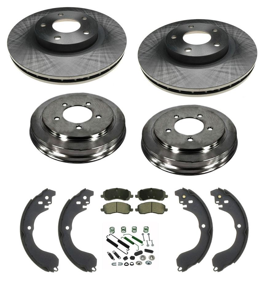 Disc Brake Rotors Drums Brake Pads Brake Shoes Spring Kit for Jeep Patriot 08-16