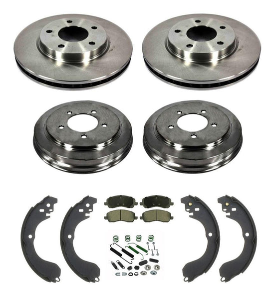 Front Rotors 276MM 10 3/4 Inch & Rear Drums Pads Shoes Fits 07-12 Dodge Caliber
