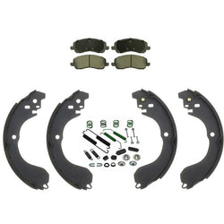 Se adapta a pastillas de freno delanteras y zapatas de freno traseras y kit de herrajes para Jeep Patriot 2008-2013.