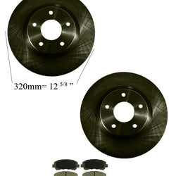 2007-2008 Sentra SER Spec V Rotores de freno delantero Pastillas de cerámica 31513 CD1338