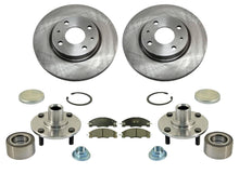 08-11 Focus (2) Front Brake Rotors & Ceramic Pads With (2) Frt Hub & Bearings