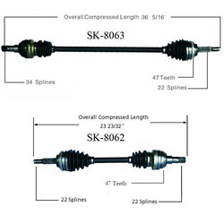 AVEO 04-11 G3 09-10 SWIFT 04-07 with M/T Front Left & Right Cv Shaft Axles Set